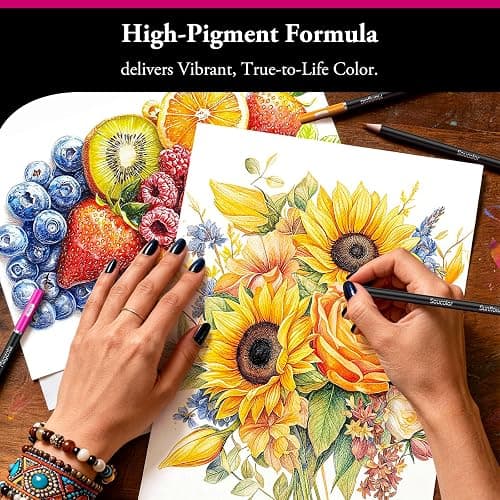Soucolor 72-Color Colored Pencils for Adult Coloring Books, Soft Core, Back to School Supplies, Smooth Coloring Pencils for Kids Sketching, Drawing, Blending, Shading, Arts & Crafts Supplies Gift thumbnail 7