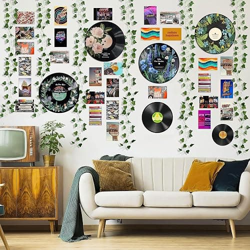 Hippie Decor, Posters for Room Aesthetic - Botanical Wall Art, Record Decor, 4 Pcs 12" thumbnail 6