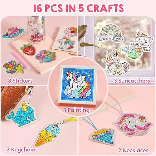 Klever Kits 16 Projects Gem Painting, Kids Diamond Art Kit for Kids with 5D Diamond, Arts and Crafts for Girls Ages 6-12, Gem Craft Activities Kits, Premium Art Gift Ideas for Girls Ages 6, 7, 8+ thumbnail 4