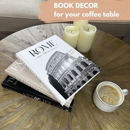 Elegant Decorative Books - Set of 3 Designer Faux/Fake Books for Decoration - Enhance Your Coffee Table, Mantle & Bookshelf Decor - Book Decor Aesthetic Collection - Real Blank Pages Inside thumbnail 5