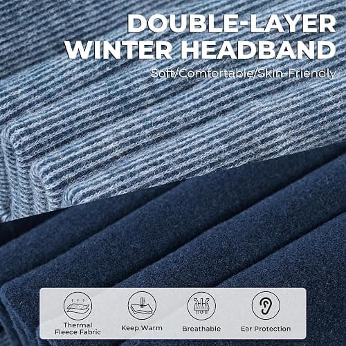 Sukeen Ear Warmer Headband for Women, Double-Layer Warm Winter Headbands for Women, Ear Muffs for Running Cycling Sports thumbnail 2