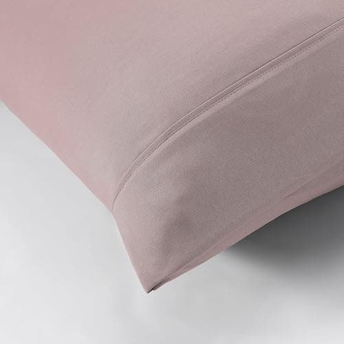 Modern Threads Soft Microfiber Solid Sheets - Luxurious Microfiber Bed Sheets - Includes Flat Sheet, Fitted Sheet with Deep Pockets, & Pillowcases Cameo Rose Queen thumbnail 7