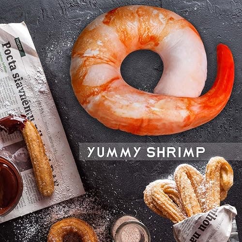 Goetland Large Shrimp Neck Pillow U Shaped Realistic Simulation Travel Throw Cushion Plush Toy thumbnail 2