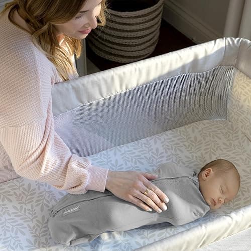 SwaddleMe by Ingenuity Compression Swaddle Pod, Two-Way Zipper for Easy Changes, Improves Sleep & Calms Startle Reflex, 0-2 Months, 2-Pack - Dino Jam - Dino Jam thumbnail 12