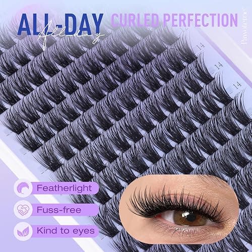Pawotence Lash Clusters Fairy Eyelash Clusters 10-18mm Wispy Lashes Cluster Eyelash Extensions 144pcs Wet Individual Cluster Lashes Full False Eyelashes for DIY Lash Extension thumbnail 4