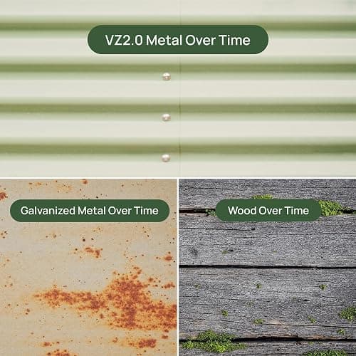 Vego garden Raised Garden Bed Kits, 17" Tall 9 in 1 8ft X 2ft Metal Raised Planter Bed for Vegetables Flowers Ground Planter Box-Modern Gray thumbnail 9