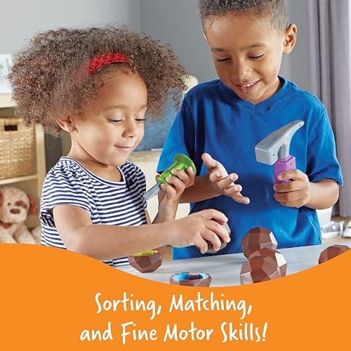 Learning Resources Rock 'n Gem Surprise - 19 Pieces, Ages 3+ Toddler Learning Toys, Sorting and Matching Toys, Early STEM for Kids thumbnail 2