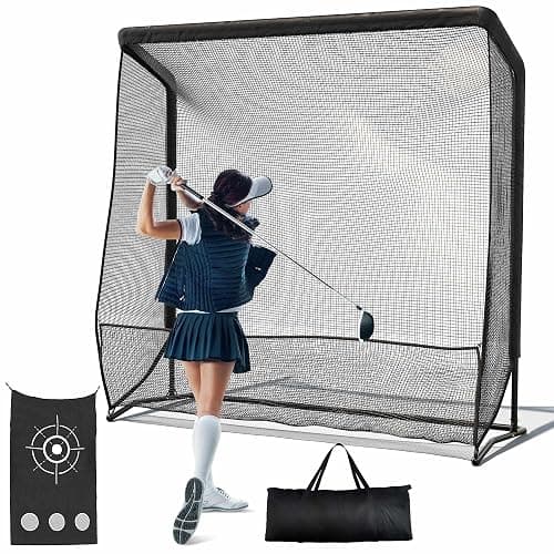Golf Hitting Net, 10x7ft & 7x7ft Golf Practice Nets for Backyard Driving Chipping, Portable Heavy Duty Golf Impact Nets with Steel Frame, Indoor and Outdoor - Image 1