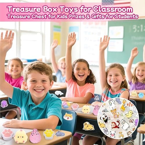 Taba Squishy Pack – 24 pack Taba Squishies with 50 Stickers, Squishy Toys Birthday Party Favors for Kids 4-8 8-12, Treasure Box Toys fidgets for Classroom ,Xmas Stocking Stuffers,Goodie Bags Stuffers thumbnail 8