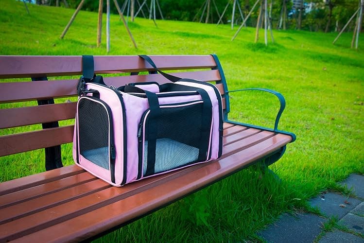 NextFri Soft Sided Carrier for Small Medium Cats Dogs,TSA Airline Approved Collapsible Travel Pet Carrier Medium Pink thumbnail 6