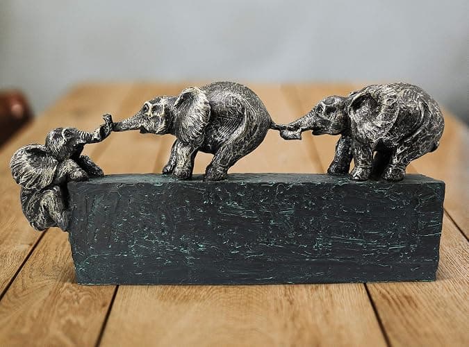 Vaudagio Sculpture “Family Ties” - Timeless Symbol of Family & Team Togetherness - Ornament 17 inch Long - Statue Elephant as a Gift or Decoration - Elephants Stronger Together thumbnail 7