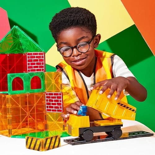 Magna-Tiles Builder XL 50-Piece Magnetic Construction Set, The Original Magnetic Building Brand thumbnail 2