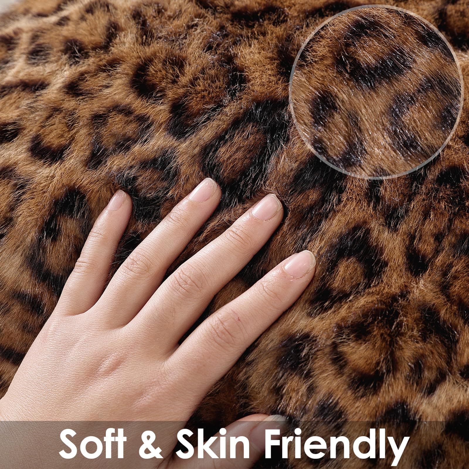 SYSLOON Cheetah Print Throw Pillow Covers 18x18 Inch Set of 2, Leopard Print Decorative Pillow Covers Home Decor for Living Room Sofa & Bed, Beige Brown Leopard | Set of 2,Soft Faux Fur,Leopard Print Cushion Cases,Modern Home Decor,for Couch,Sofa,Bedroom,Living Room,Gift thumbnail 6