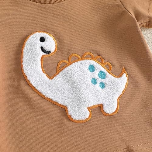 Onfmst Toddler Baby Boy Summer Clothes 0 6 12 18 24 Months Dinosuar Embroidery Outfit 2PCS Short Sleeve T-shirt Shorts Set thumbnail 5