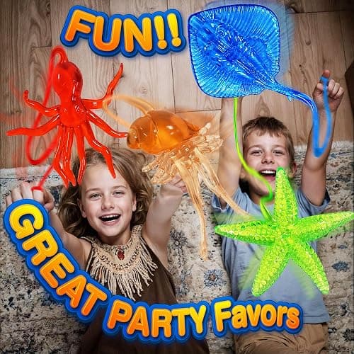 24PCS Ocean Animal Sticky Hand Toys - Stretchy Rubber Party Favors for Kids, Classroom Prizes, Goodie Bag Stuffers thumbnail 2