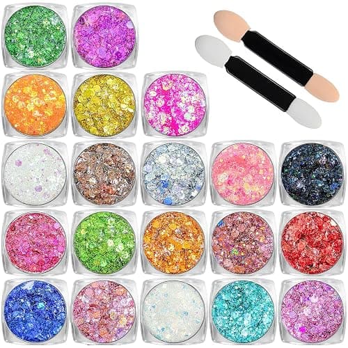 Body Glitter Face Glitter Makeup Festival Glitter, 20 Colors Face and Body Glitter Gel, Hair Glitter Gel, Body Makeup thumbnail 8