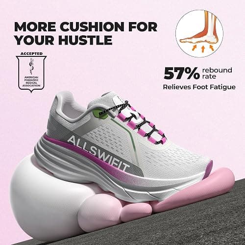 ALLSWIFIT Women's Cushion Lightweight Walking Running Shoes Tennis Non-Slip Comfortable Jogging Workout Gym Athletic Breathable ActiveAiry Fashion Sneakers thumbnail 3