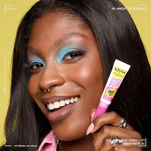 NYX PROFESSIONAL MAKEUP The Brow Glue Crazy Lift, Brow Lamination Gel with 16HR Strong Hold & Built-In Styling Comb - Clear Eyebrow Gel thumbnail 8