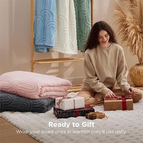 Bedsure GentleSoft Pink Throw Blankets for Women - Super Soft Cozy Christmas Blankets for Girls, Fluffy Fleece Throw for Couch, Pink Christmas Decor Aesthetic Gifts for Women, 50x60 Inches thumbnail 8