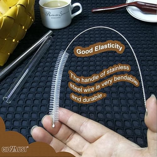 Straw Cleaner Brush for Stanley Extra Long 12 inch, Extra Wide 12mm diam Straw Brushes for 40/30/20 oz Stanley Mug, Straw Cleaning Brush for Tubes, Water Cup, Extra Long Straw Brush Set 10 Pack thumbnail 6