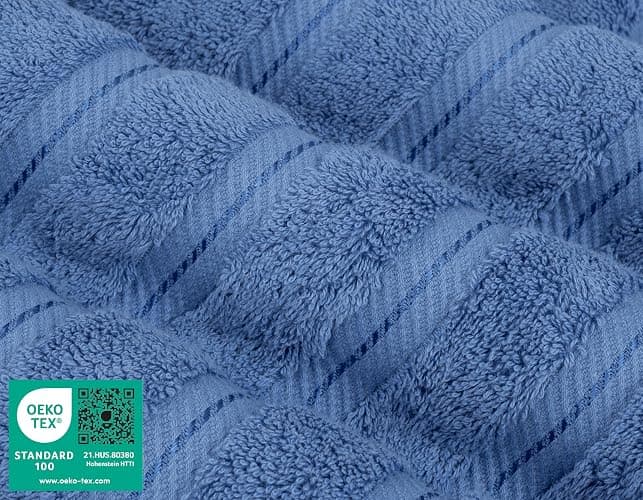 American Soft Linen Luxury 6 Piece Towel Set, 2 Bath Towels 2 Hand Towel 2 Washcloths, 600 GSM 100% Cotton Turkish Towels for Bathroom, Electric Blue Towel Sets thumbnail 4