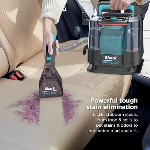 Shark StainStriker Portable Carpet & Upholstery Cleaner w/on board self cleaning - Spot, Stain, & Odor Eliminator, Includes 2 Cleaning Tools & 2 Cleaning Solutions, Charcoal, PX221BRN thumbnail 4