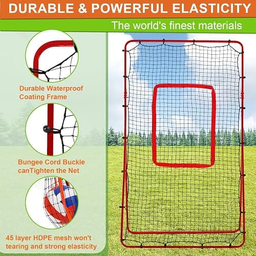 Volleyball Rebounder Net with Carry Bag, 7x4 ft Training Equipment for Backyard/Indoor/Outdoor, 6 Angles Adjustable Net for Practicing Volleying, Bumping, Spiking thumbnail 4