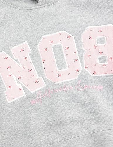 Aelfric Eden Womens Oversized Graphic Hoodies Y2k Flower Embroidery Number Print Pullover Hooded Sweatshirt Unisex thumbnail 4