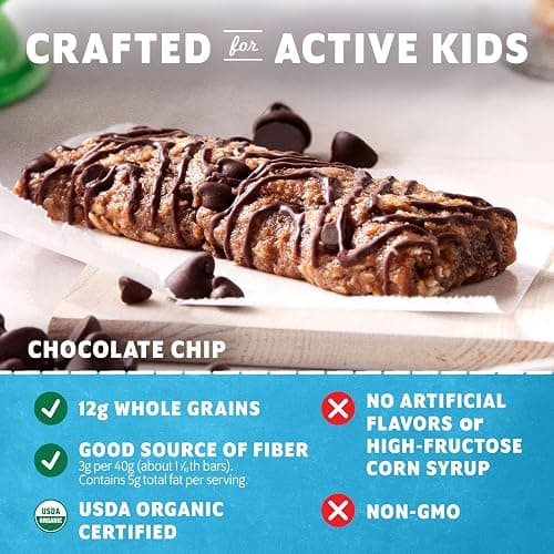 Zbar - Chocolate Chip - Soft-Baked Energy Snack Bars - Non-GMO - 12g Whole Grains - USDA Organic Granola Bars - Snacks for Kids (18 Pack) thumbnail 6