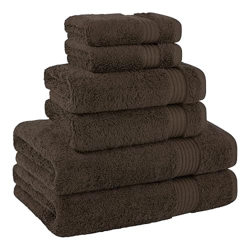 Cotton Paradise 100% Cotton Turkish Towel Set, Soft Absorbent Quick Dry, 6 Piece Towel Set, Chocolate Brown thumbnail 5