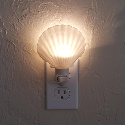 Tumbler Home Real Sea Shell Beach Night Light for Coastal Beach Home Decor | Seashell decor for beachy room or coastal bathroom thumbnail 3