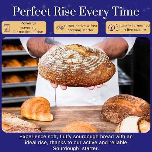 Mature Sourdough Starter Culture – 100+ Years Old Dehydrated Sourdough Starter Kit for Delicious Homemade Sourdough Bread – All-Natural and Healthy - Beginner Friendly, Fast reactivation and Expert Support thumbnail 2