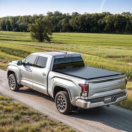 oEdRo Soft Tri-Fold Truck Bed Tonneau Cover Fit for 2005-2015 Tacoma 5ft | Soft Trifold Truck Bed Cover Compatible with 2005-2015 Toyota Tacoma with 5 feet Bed, Fleetside with Track Rail System thumbnail 7