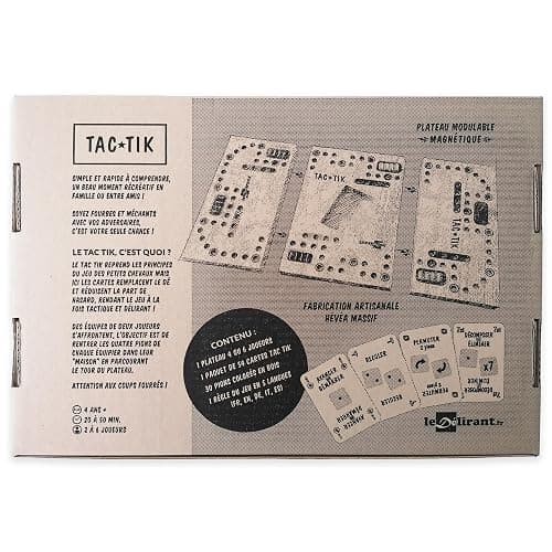 LEDELIRANT – TAC-TIK en Bois d’Hévéa – Plateau Magnétique Modulable – Jeu de Société Familial 2 à 6 Joueurs 4ans+ – Cartes Incluses – Fabrication Artisanale thumbnail 10