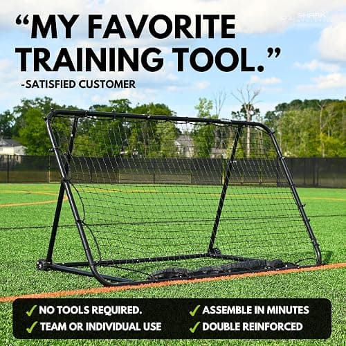 SHARK ATHLETICS Rebounder Large: 6ft x 3.5ft - Bounce Back - Return with Rebounder - Training for Backyard (Portable & Easy Setup) thumbnail 4