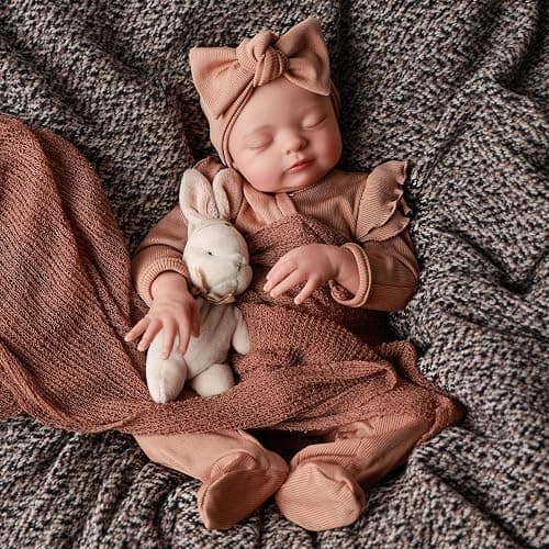 ADFO Real Life Reborn Baby Dolls Girl 20 Inches Realistic Baby Doll Soft Vinyl Sleeping Newborn Baby Dolls with Feeding Accessories for Kids Ages 3+ thumbnail 3