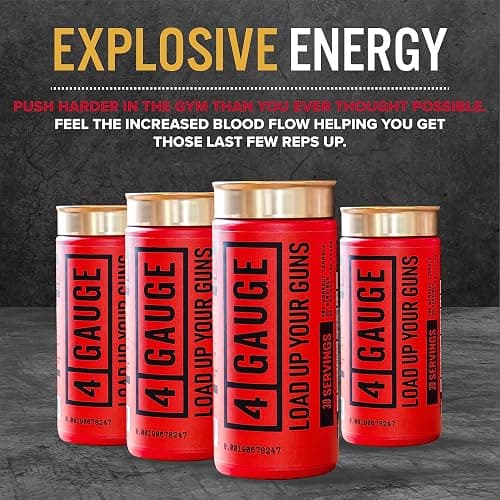 4 Gauge Natural Preworkout Without The Jitters | 30 Servings | Nitric Oxide Booster | L-Citrullline, L-Carnitine, Creatine | No Artificial Ingredients | Frozen Lemonade thumbnail 15