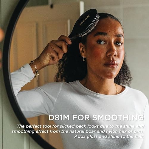 Denman Boar Bristle Hair Brush – Smoothing & Shine Enhancing for Slick Back Styles, Curl Defining & Detangling. Hairbrush with Natural Bristles for all Hair Types for Women & Men thumbnail 4