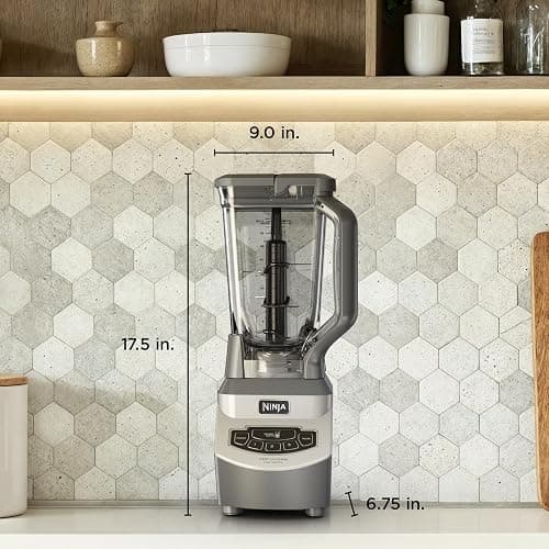 Ninja BL660C Professional Countertop Blender With 1100-Watt Base,72Oz Total Crushing Pitcher and(2)16 Oz Cups For Frozen Drinksand Smoothies,Silver/Gray,1100W,(Canadian Version)Silver/Grey,7.8 Pounds thumbnail 3