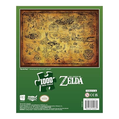The Legend of Zelda Hyrule Map 1,000 Piece Jigsaw Puzzle | Collectible Puzzle Featuring Stylized Hyrule Map from The Legend of Zelda Video Games | Officially Licensed Nintendo Merchandise thumbnail 3