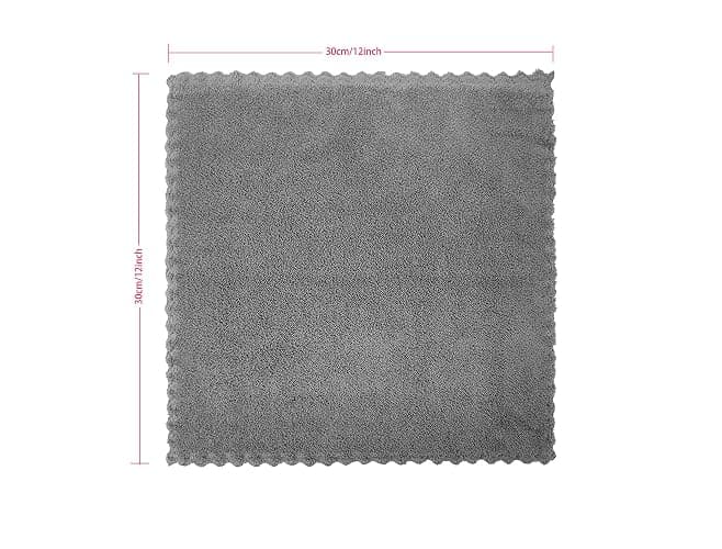 Kyapoo Baby Washcloths 12 Pack 12x12 Inches Microfiber Coral Fleece Extra Absorbent and Soft for Newborns, Infants and Toddlers-Grey thumbnail 2