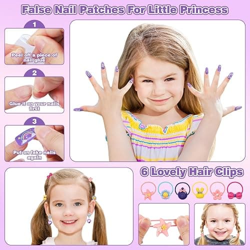 99 Pcs Kids Makeup Kit for Girls, Princess Toys Real Washable Cosmetics Set with Mirror, Hair Ties, Nails, Rings, Earrings, Necklace, Perfect for 3 4 5 6 7 8 Year Old Girls Birthday thumbnail 3