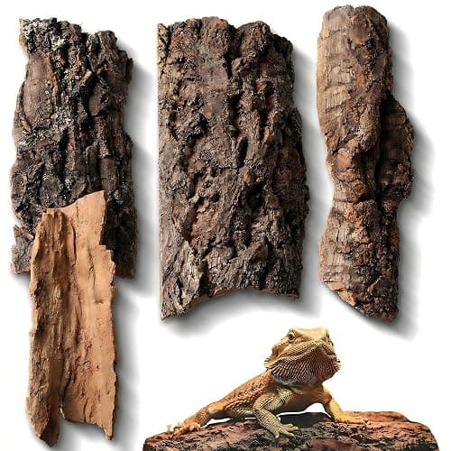 4pcs Reptile Bark Decor Wood,Natural Cork Bark, Bark Cork Hides Water Bark Flats Decor,Reptile Bark Cork Wood Bark Terrarium for Bearded Dragon Lizard Geckos Tortoise Random Shape Random Size Deliver - Image 1