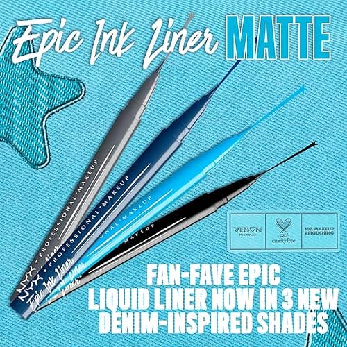 NYX PROFESSIONAL MAKEUP Epic Ink Liner, Waterproof Liquid Eyeliner - Black, Vegan Formula thumbnail 7