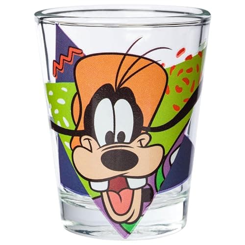 Silver Buffalo Disney A Goofy Movie Featuring Goofy, Max Goof, Roxanne and Bobby Zimuruski 4 Pack Mini Glass Set, 1.5 ounces thumbnail 7