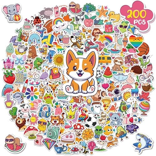 ALODNY 200 PCS Water Bottle Stickers for Kids,Waterproof Cute Viny Stickers | Kawaii Stickers for Water Bottles,Laptops,Classroom Prizes,Party Favors,Christmas Stocking Stuffers for Kids Boys Girls - Image 1