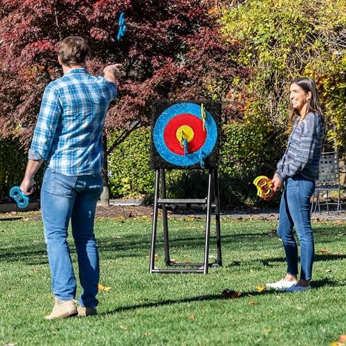 EastPoint Axe Throwing Game Set - 5 ft Tall, Pack of 8 Axes - Unique Bristle Target for Yard Games - Foam Throwing Axes for Safe Lawn Games - Sturdy Alloy Steel Frame for Axe Throwing thumbnail 2