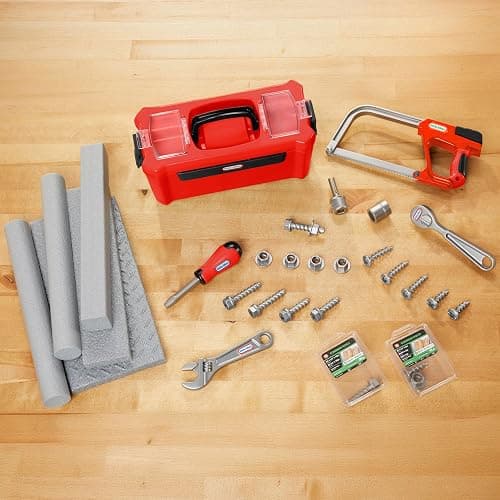 Little Tikes Creative Construction Tool Box Set with 9 Accessories, Pretend Play Construction Set, for Boys and Girls Ages 3+ Years thumbnail 4