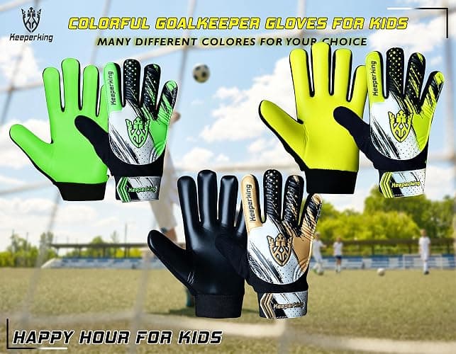 Keeperking Soccer Goalie Gloves - Football Goalkeeper Gloves Kids, Boys, Youth with Double Wrist Protection and 4mm Latex Anti-Slip Strong Grips Palm thumbnail 6