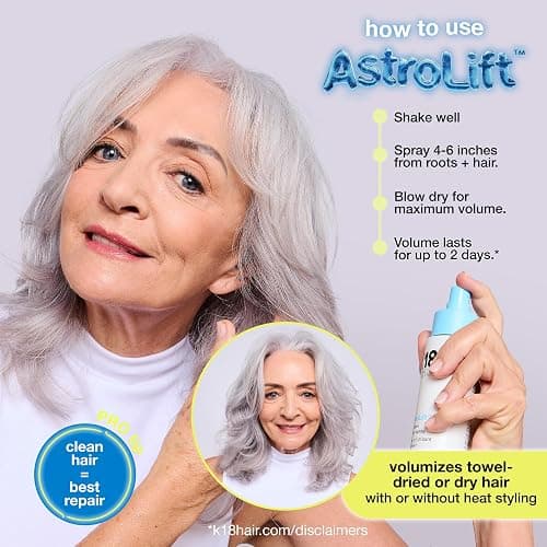 K18 AstroLift™ Reparative Volume Spray, 2-Day Hair Thickening + Hold For Thin, Fine, Fragile Hair, Non-Sticky, Non-Crunchy, Humidity-Resistant Volumizing Spray thumbnail 2